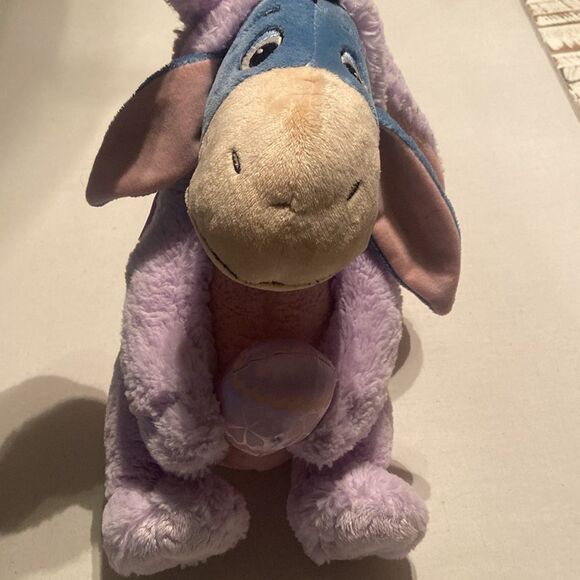 Disney Store EEYORE EASTER BUNNY Plush Stuffed Animal Holding Egg Purple 12" - Picture 2 of 12